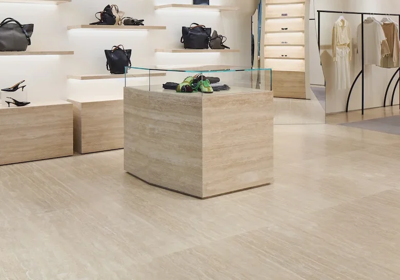 Large Format Travertine Slab Flooring